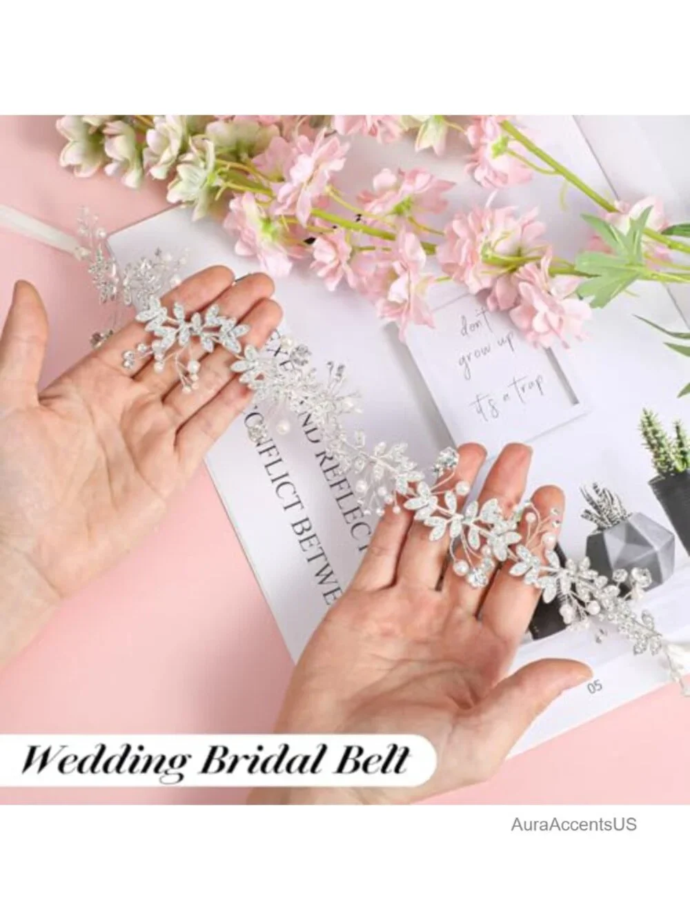 Rhinestone Crystal Pearl Bridal Wedding Dress Belt Sash for Women Dresses